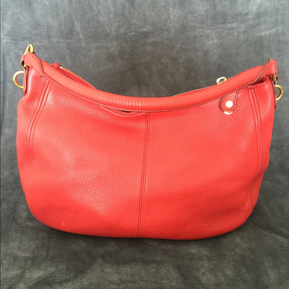 J.Crew Italian Leather Hobo Medium -RED-